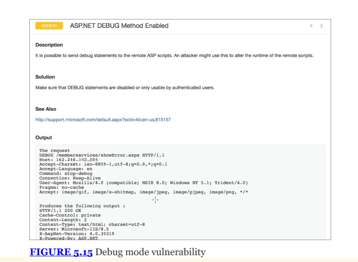 Lỗ hổng ASP.NET DEBUG method enable
